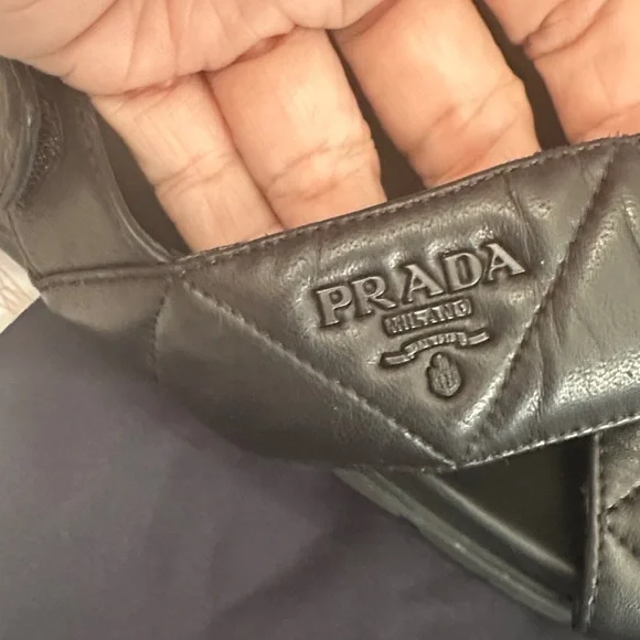 Prada Black Quilted Leather Sandals - Picture 2 of 12